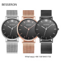 BESSERON 36mm hotsale custom made quartz 316l stainless steel  lady leather  women valentine wrist watches